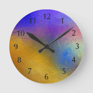 Relógio Redondo Vitral, janela brilhante colorida transparente
