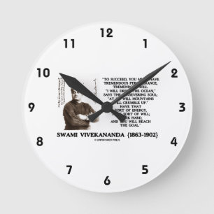 Relógio Redondo Vivekananda A Ter Perseverança Vai Alcançar