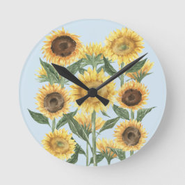 Relógio Redondo Vivero Floral de Girassóis Infantil
