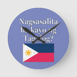 Relógio Redondo Você fala Tagalog? no Tagalog. Sinalizador