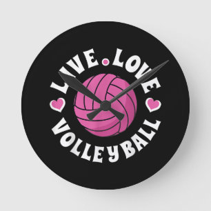 Relógio Redondo Voleibol De Amor Vivo Para Mulheres Meninas Fa De