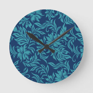 Relógio Redondo Waikiki Hibiscus Hawaiian Wall Clocks