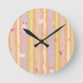 Relógio Redondo Wall Clock – Baby Joy & Creatures Pastel Animal