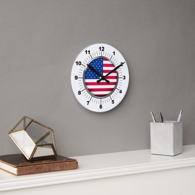 Relógio Redondo Wall Clock, EUA, 8 pol. de acrílico redondo (Escritório)