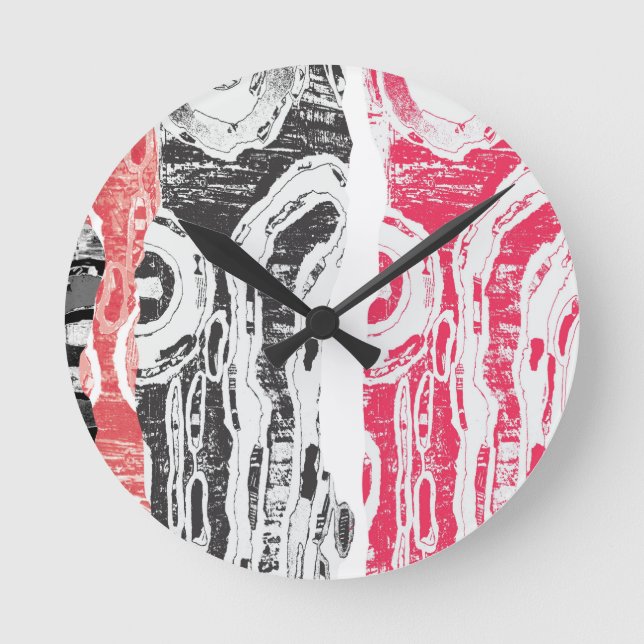 Relógio Redondo Wall Clock – Friction Lands Abstract Design (Frente)