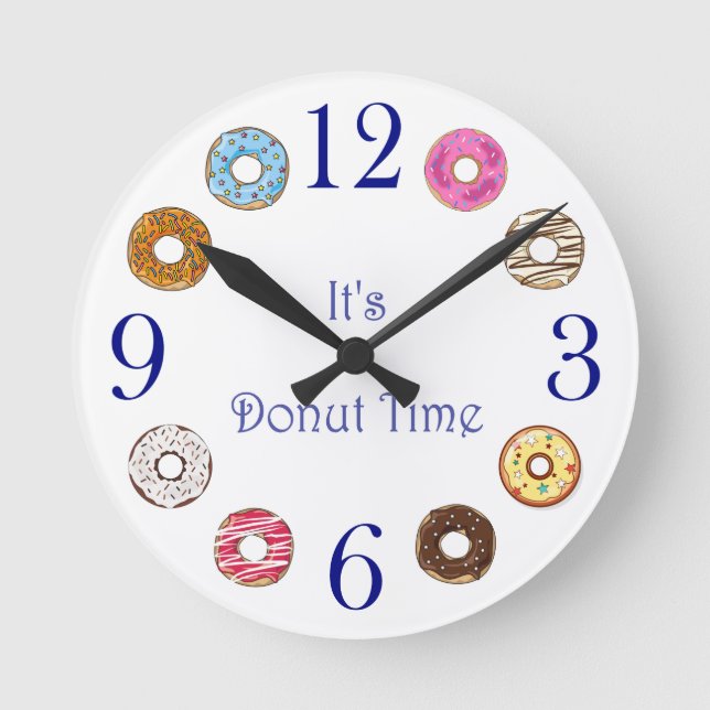 Relógio Redondo Wall Clock - It's Donut Time (Frente)