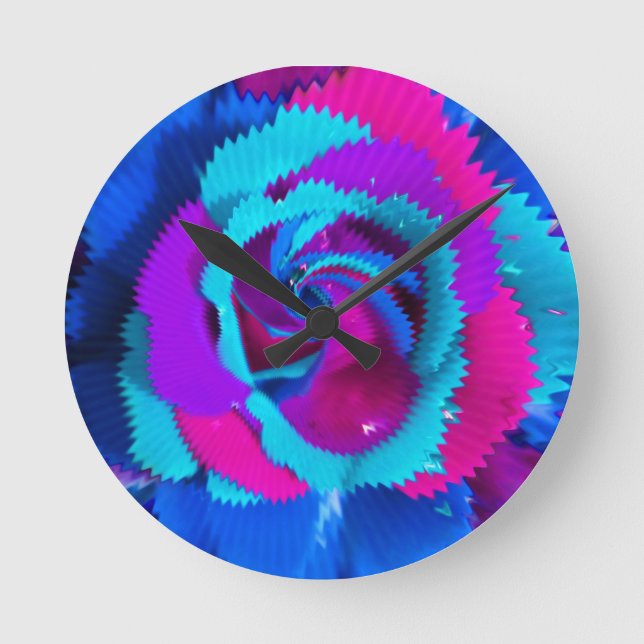 Relógio Redondo Wallclock de Visão Azul do Periwinkle (Frente)