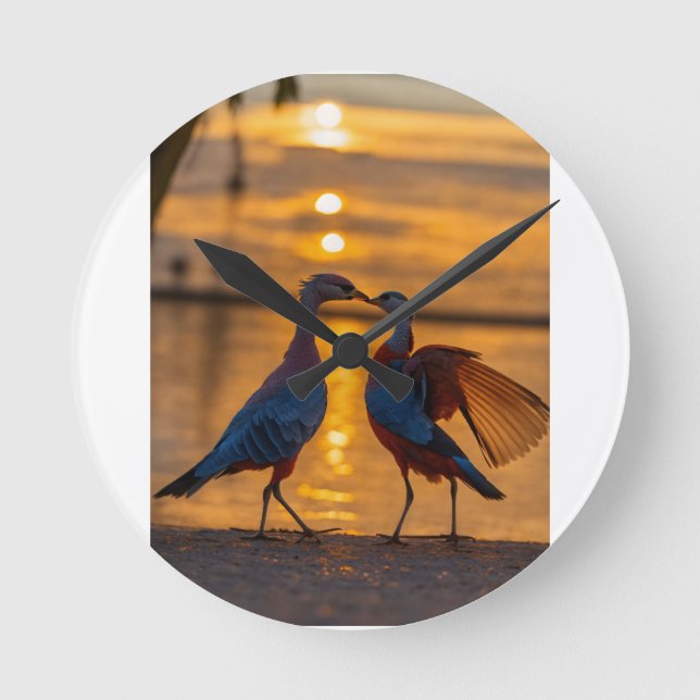 Relógio Redondo Waltz de penas (Frente)