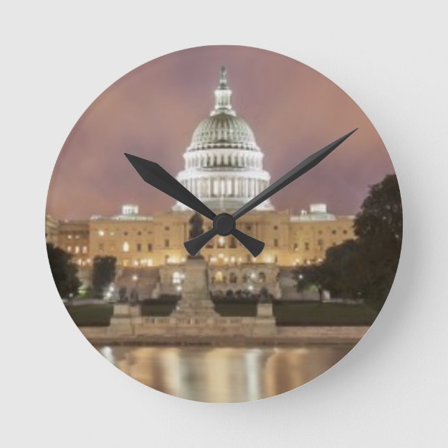 Relógio Redondo Washington DC, construção do Capitólio (Frente)