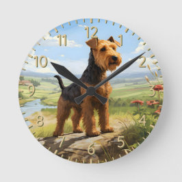 Relógio Redondo Welsh Terrier No Olhar