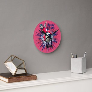 Relógio Redondo Western Rodeo Cowboy Cowboy Mutton Busting