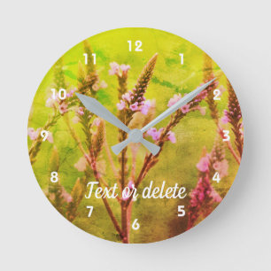 Relógio Redondo Wild Vervain Flower Abstrato Art Personalizado