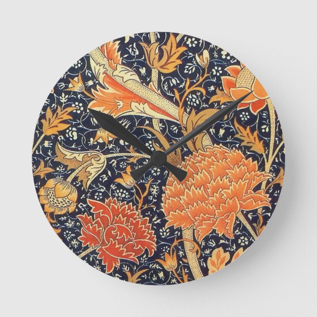 Relógio Redondo William Morris Cray Floral Art Nouveau Pattern (Frente)