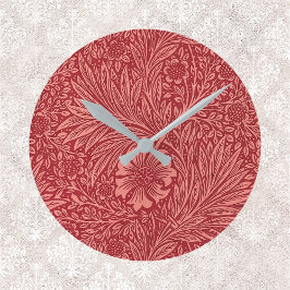 Relógio Redondo William Morris Red Marigold Pattern