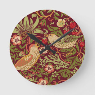Relógio Redondo William Morris Strawberry Thef Round Clock