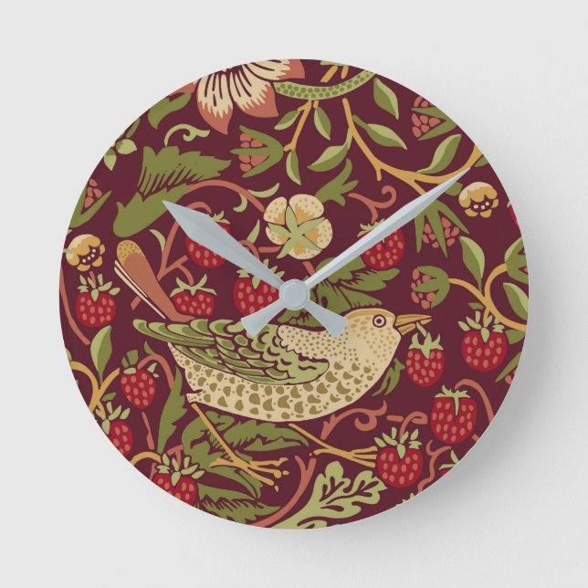 Relógio Redondo William Morris Strawberry Thief (Frente)