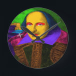 Relógio Redondo William Shakespeare Pop Art<br><div class="desc">William Shakespeare (1564-1616) foi um poeta, dramaturgo e ator inglês, amplamente considerado o maior escritor da língua inglesa</div>