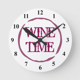 Relógio Redondo Wine stain ring kitchen wall clock for wine lover