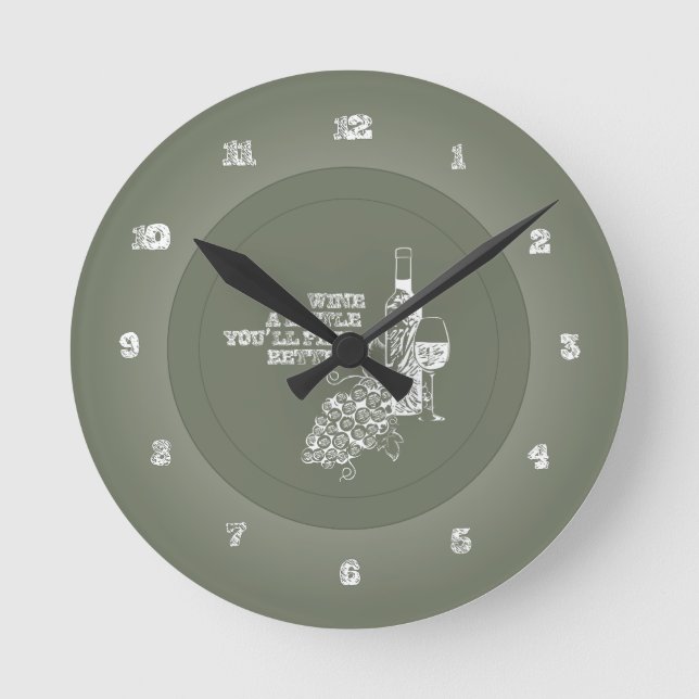 Relógio Redondo Wine um pouco (Frente)
