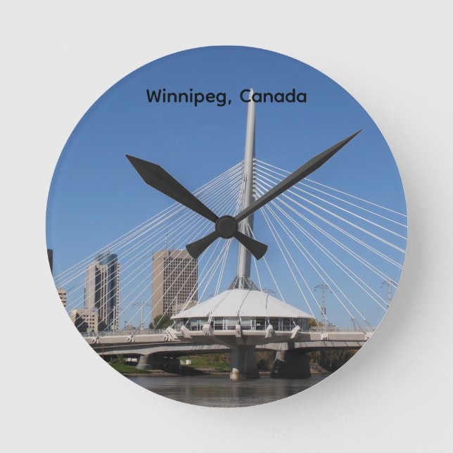 Relógio Redondo Winnipeg Provencher Bridge (Frente)