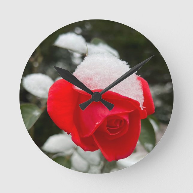Relógio Redondo Winter Rose Wall Clock  (Frente)
