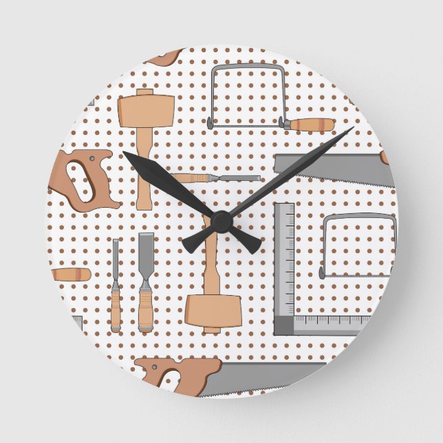 Relógio Redondo Woodshop (Frente)