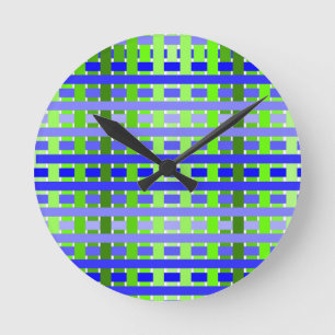 Relógio Redondo Xadrez de gradiente azul 
