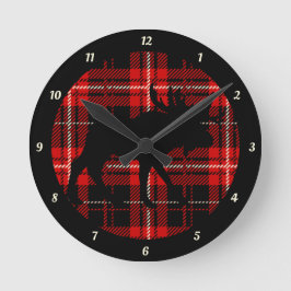 Relógio Redondo Xadrez Preta Preta Mose Preta Preta Preta