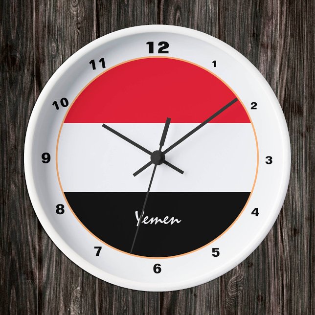 Relógio Redondo Yemen Flag, Yemen Trendendent Home / design clock (Criador carregado)