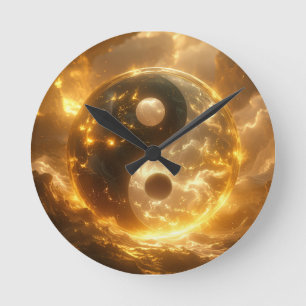 Relógio Redondo YIN E YANG - Yijing -