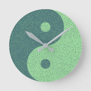 Relógio Redondo Yin Yang Music Notes