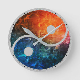Relógio Redondo Yin Yang Wall Clock