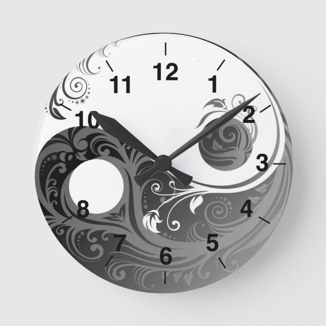 Relógio Redondo Yin yang Wall Clock (Frente)