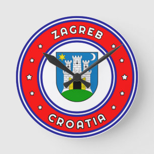 Relógio Redondo Zagreb Casaco de Armas Croácia