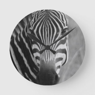 Relógio Redondo Zebra Safari Fofo Listras Africanas Elegantes