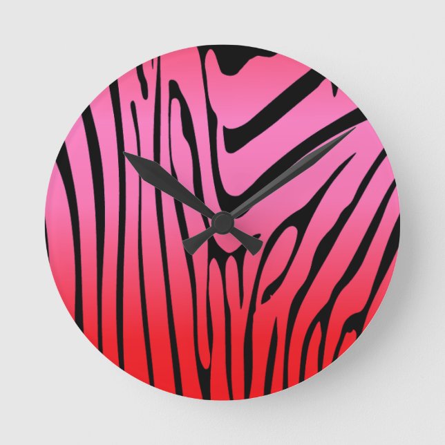Relógio Redondo Zesty Zebra Red (Frente)