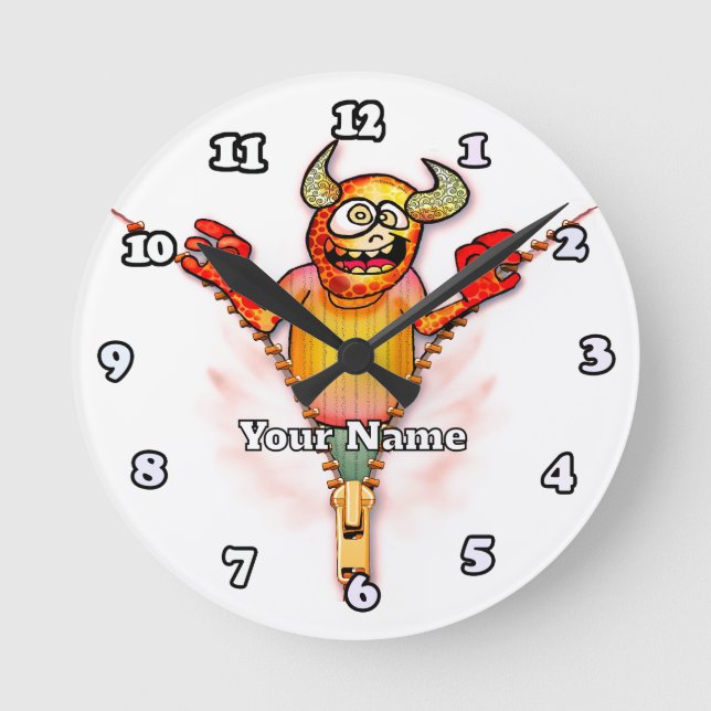 Relógio Redondo Zipper Monster (Frente)