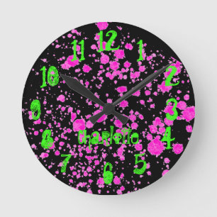 Relógio Redondo Zombie Splatters Kid's Neon Wall