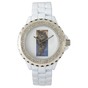 Relógio Regal Dave Women's Rhinestone White Enamel Watch