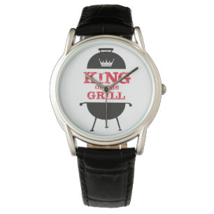 Relógio Rei Da Grelha, Vermelho Branco Negro