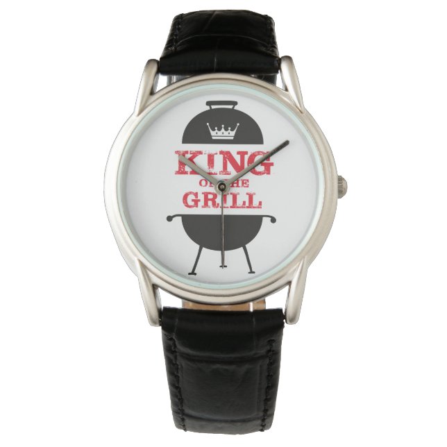 Relógio Rei Da Grelha, Vermelho Branco Negro (Frente)