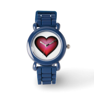 Relógio Relógio/Coração de Aço Inoxidável em Bezel