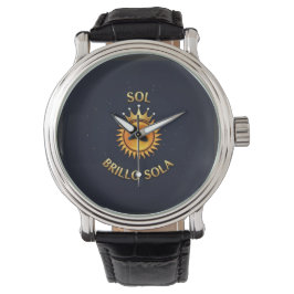 Relógio Reloj de Hombre Vintage de Cuero Negro Sol Brillo 