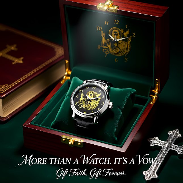 Relógio Representação ouro de Jesus com uma pomba (Criador carregado)