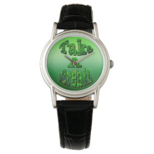 Relógio Respire, Escrito Em Verde,