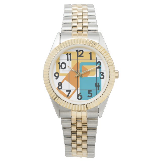 Relógio Retângulos de Grade (Frente)