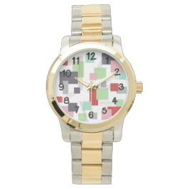 Relógio Retângulos e linhas abstrato