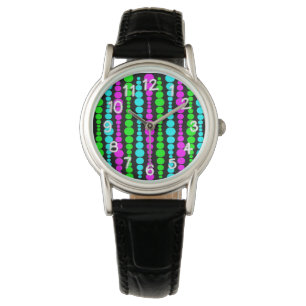 Relógio Retângulos Modernos Neon