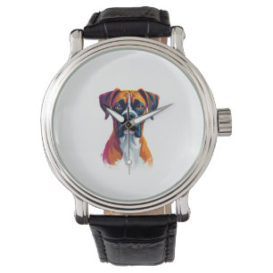 Relógio Retrato de Boxer Vintage em Arte Pop com Salpicos