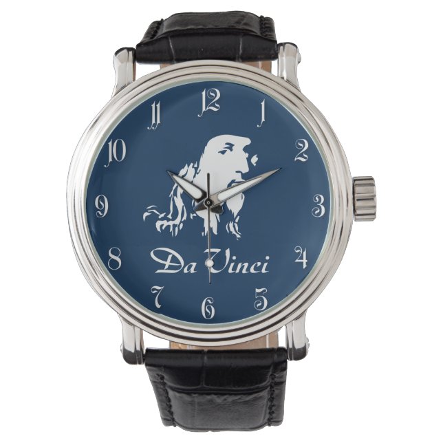 Relógio Retrato de Leonardo da Vinci (Frente)